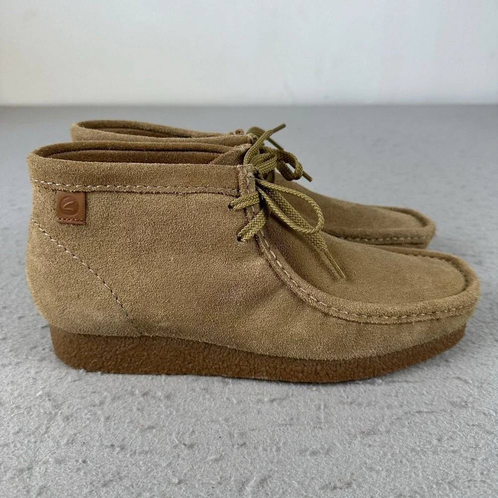 Clarks Wallabee Shacre Ankle Boot‎ Dark Sand Suede Leather Men's Size 8.5 Casual